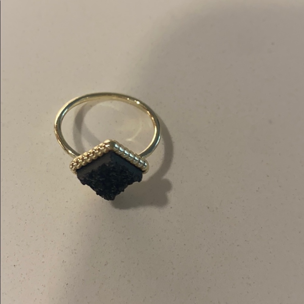 Druzy black ring